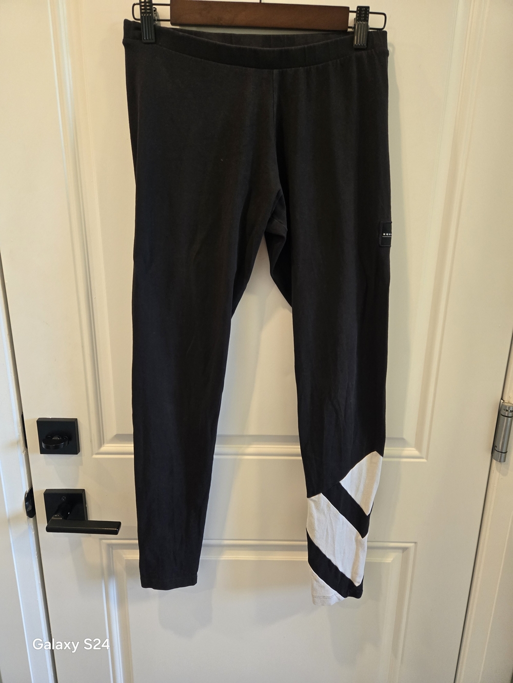 adidas Black Athletic Leggings with Classic Trefoil Label